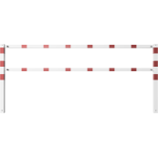 Stationary access barriers | for bolting on site | with top and quarter-bent bar | hot-dip galvanized and white coatedwith red reflecting stripes | total width: 3000 mm